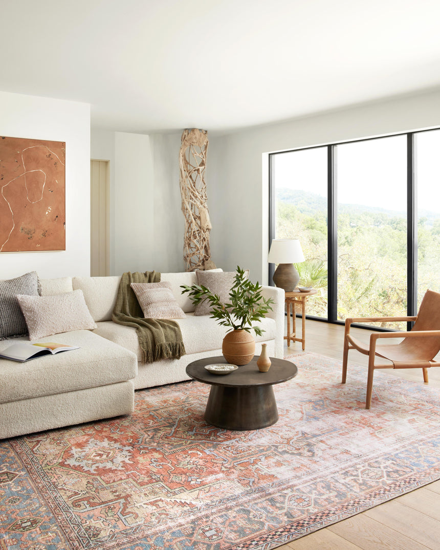 Loren Rug 15 | Terracotta / Sky