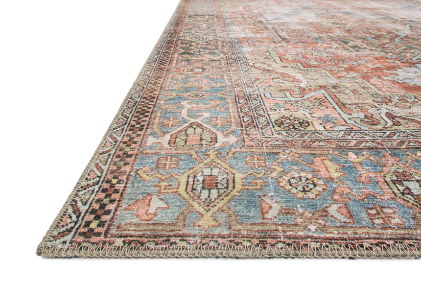 Loren Rug 15 | Terracotta / Sky