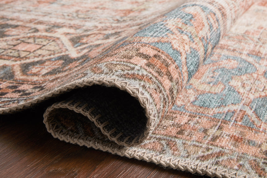 Loren Rug 15 | Terracotta / Sky