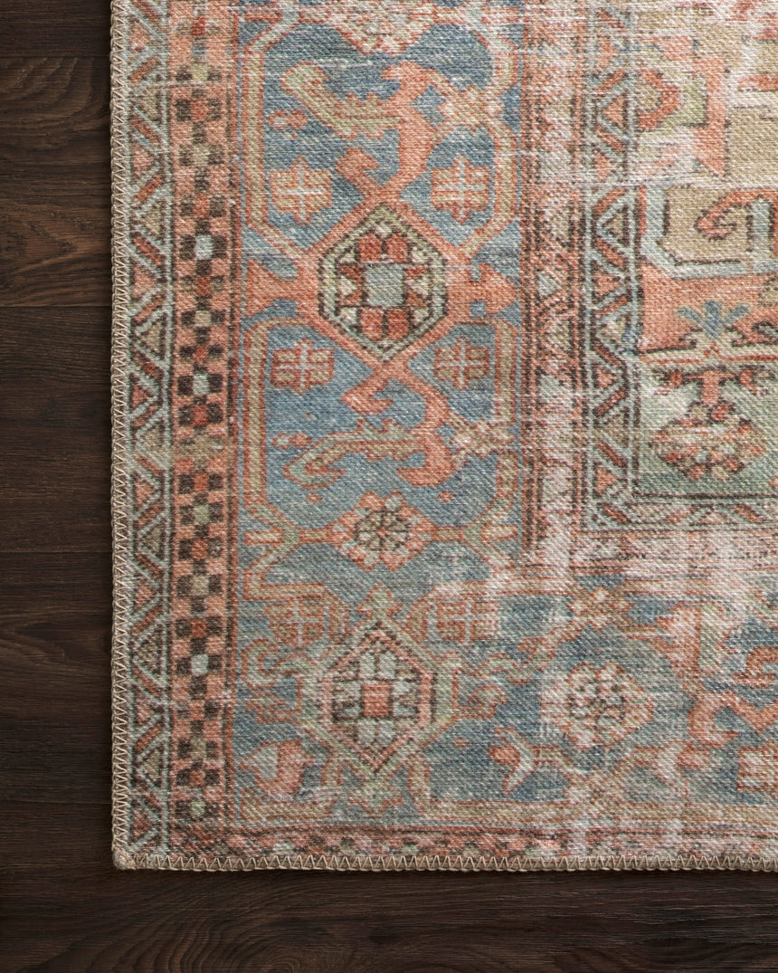 Loren Rug 15 | Terracotta / Sky