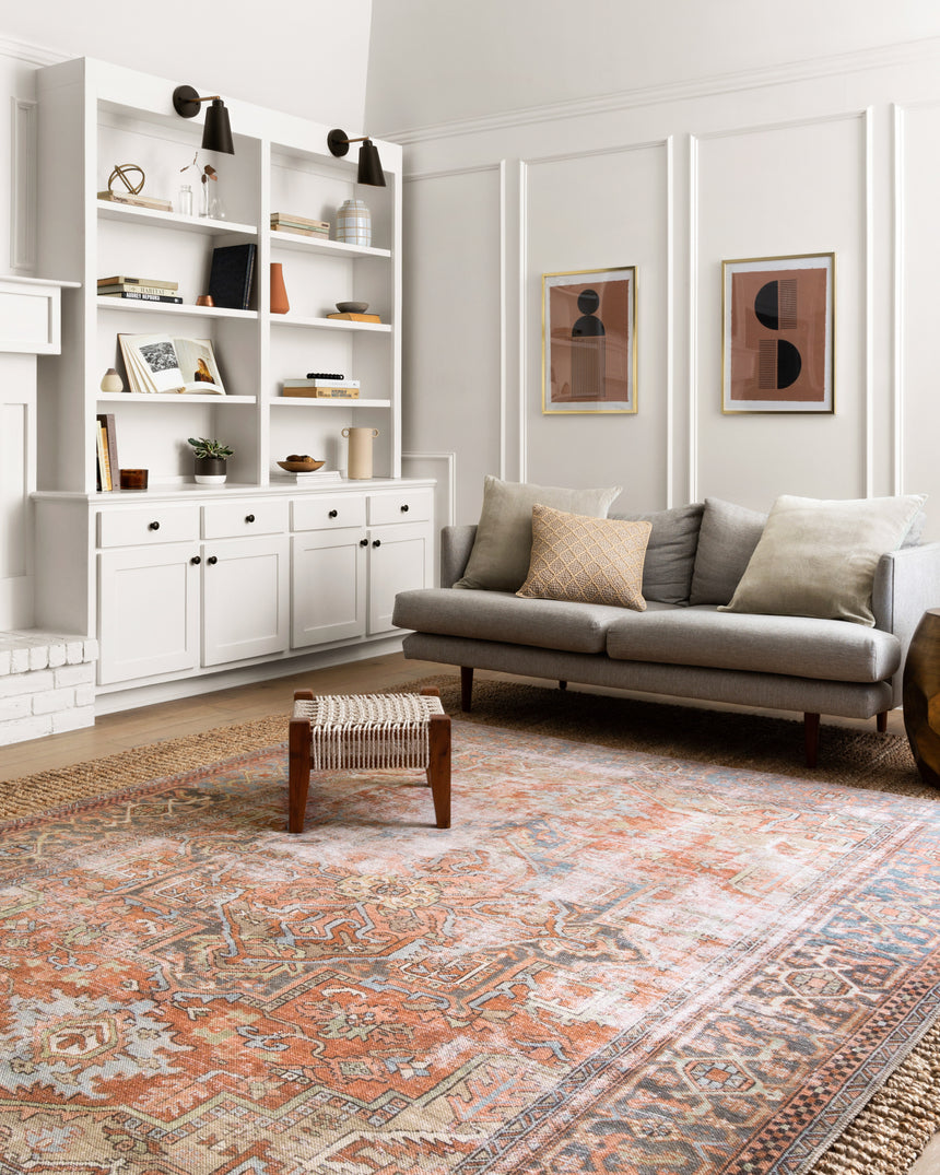 Loren Rug 15 | Terracotta / Sky