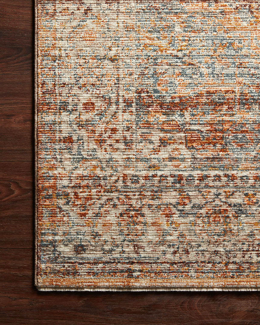 Lourdes Rug 07 | Tangerine / Ocean