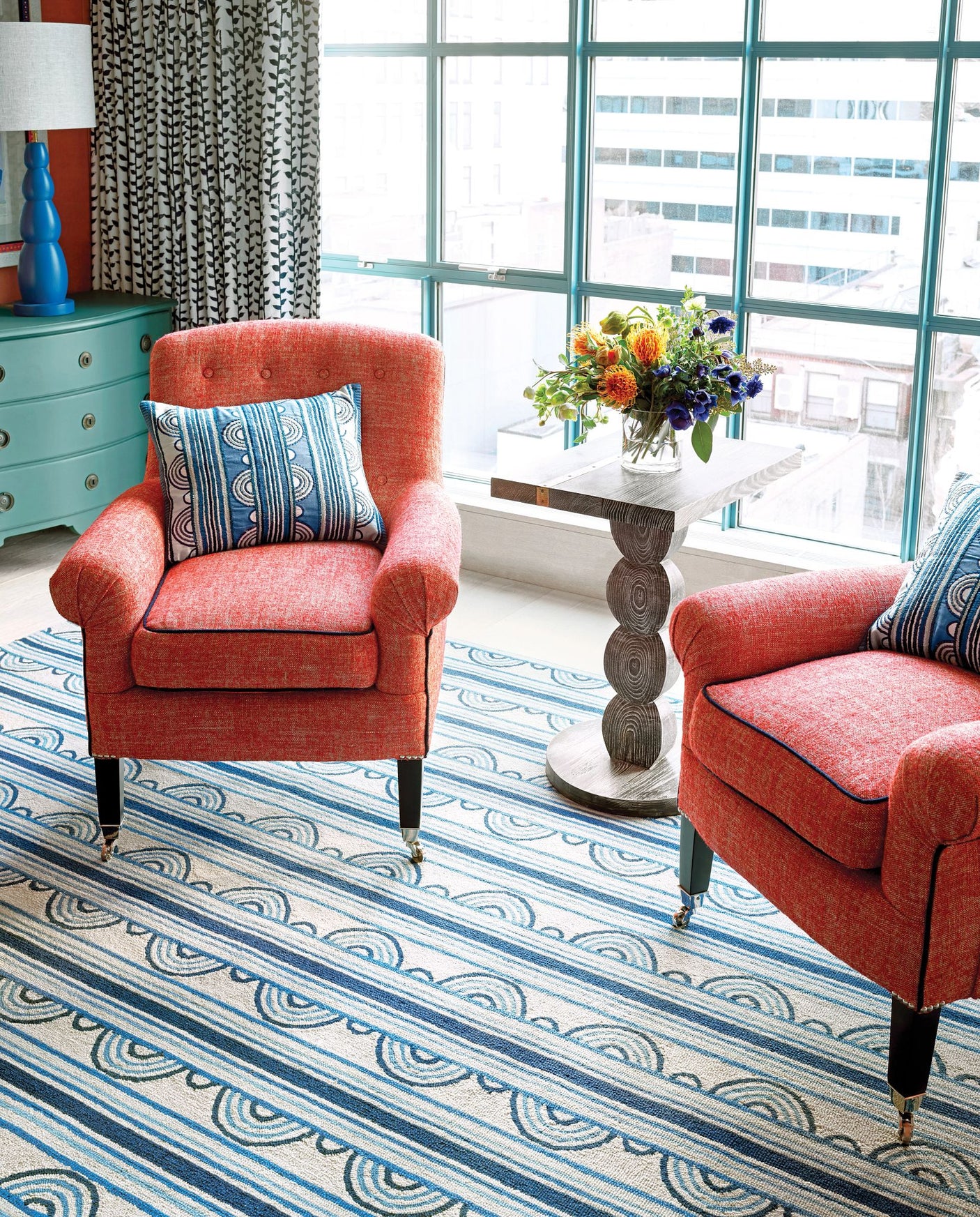 Button Hand Micro Hooked Wool Rug