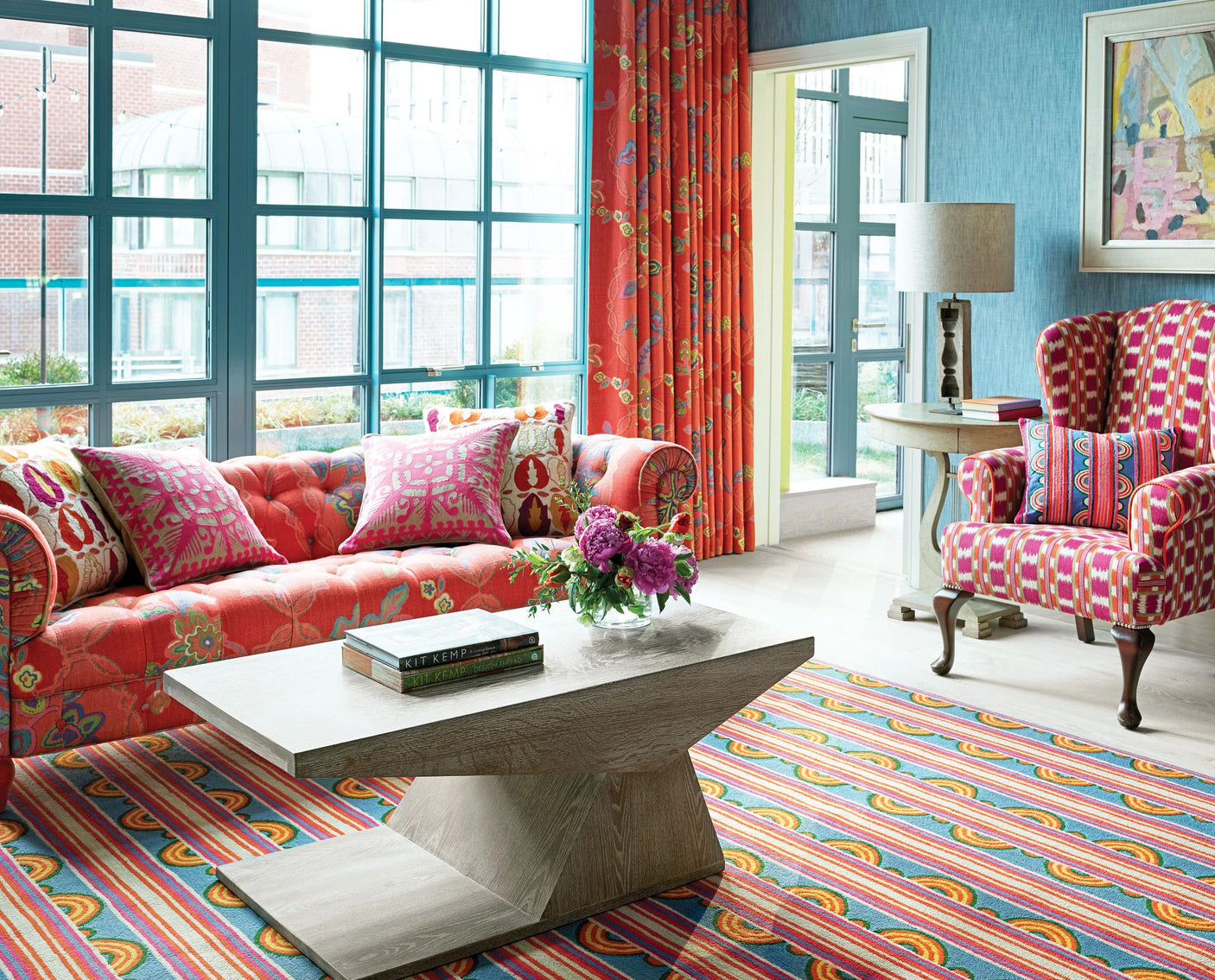 Button Hand Micro Hooked Wool Rug