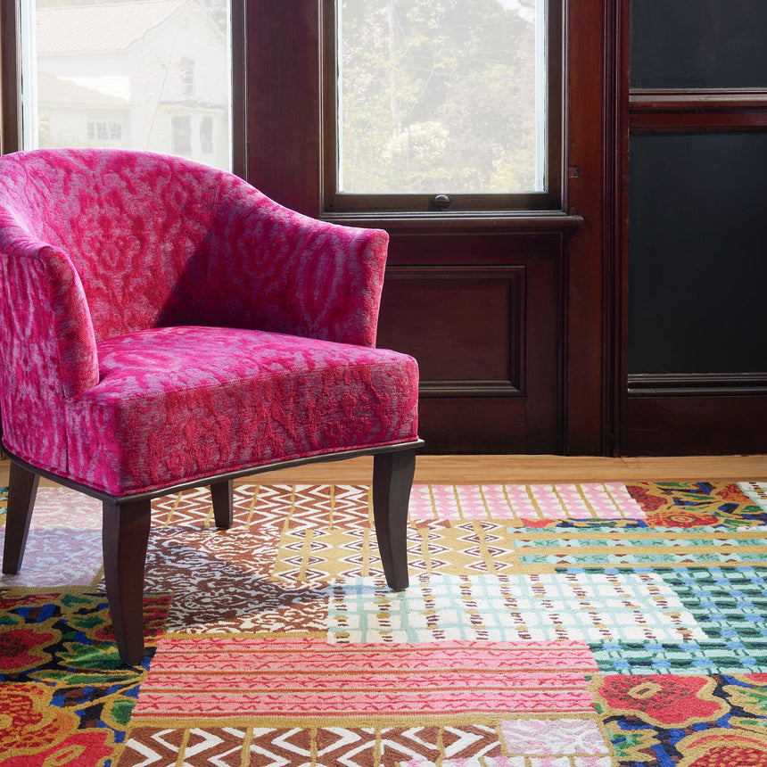 Elm Patchwork Hand Micro Hooked Wool Rug