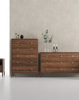 Smoked Walnut with Bronze Handles | Mobican Luna High Chest | Valley Ridge Furniture