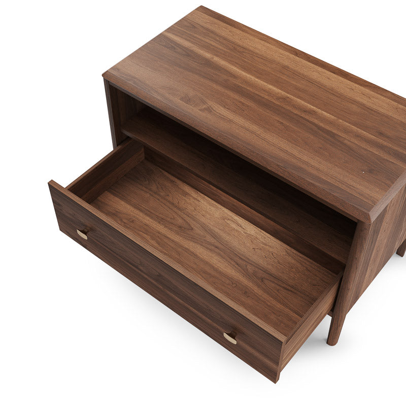 Smoked Walnut with Bronze Handles | Mobican Luna Night Table | Valley Ridge Furniture