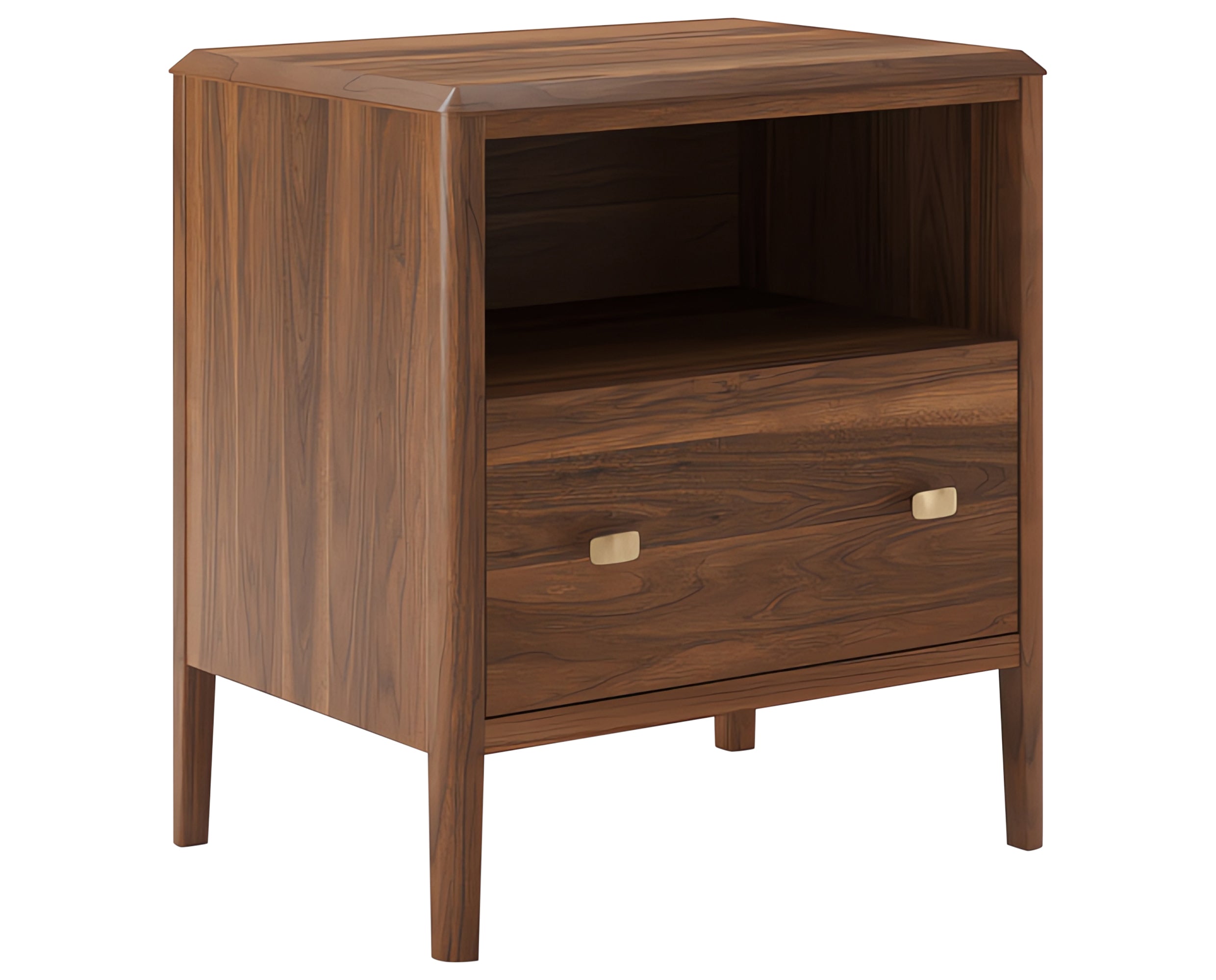 Smoked Walnut with Bronze Handles | Mobican Luna Night Table | Valley Ridge Furniture