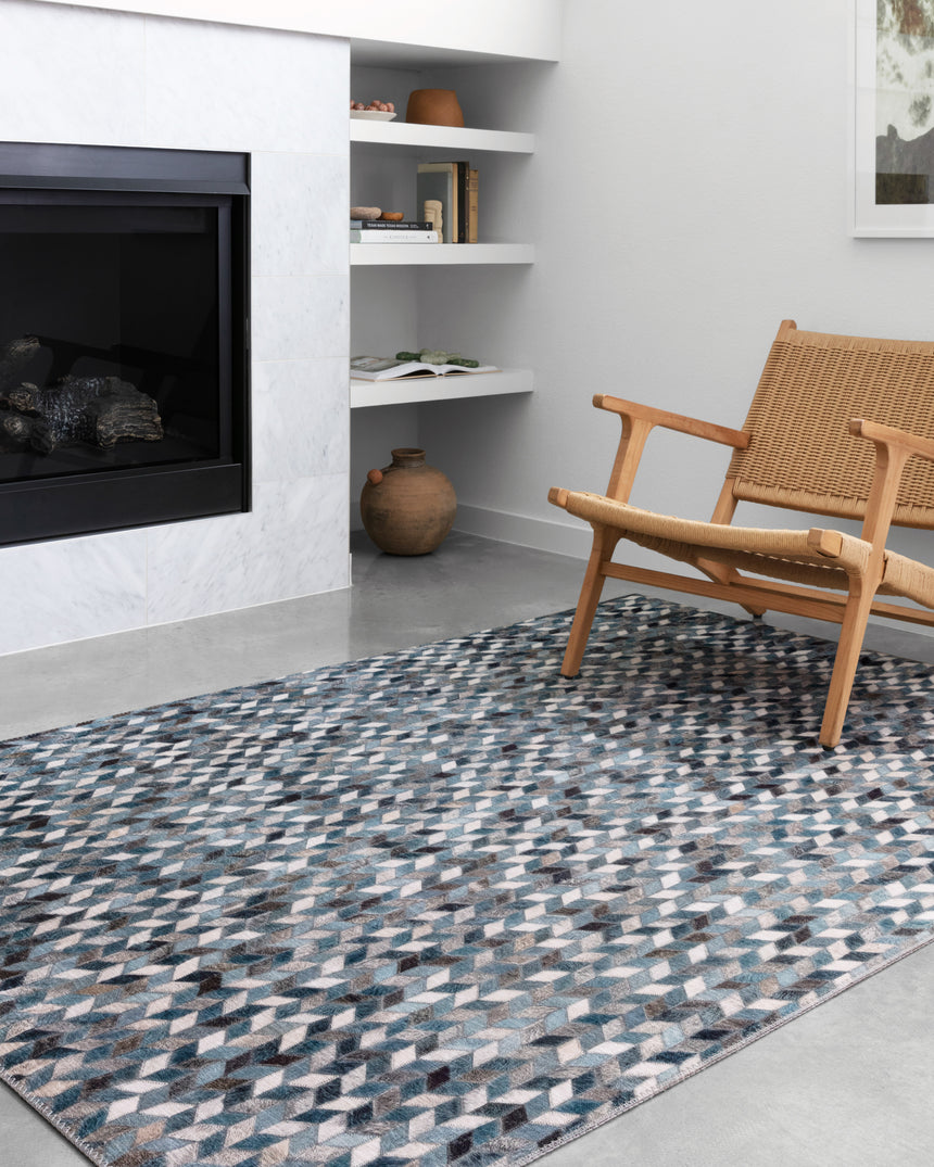 Maddox Rug 08 | Ocean / Grey