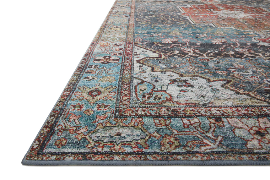 Margot Rug 05 | Ocean / Brick
