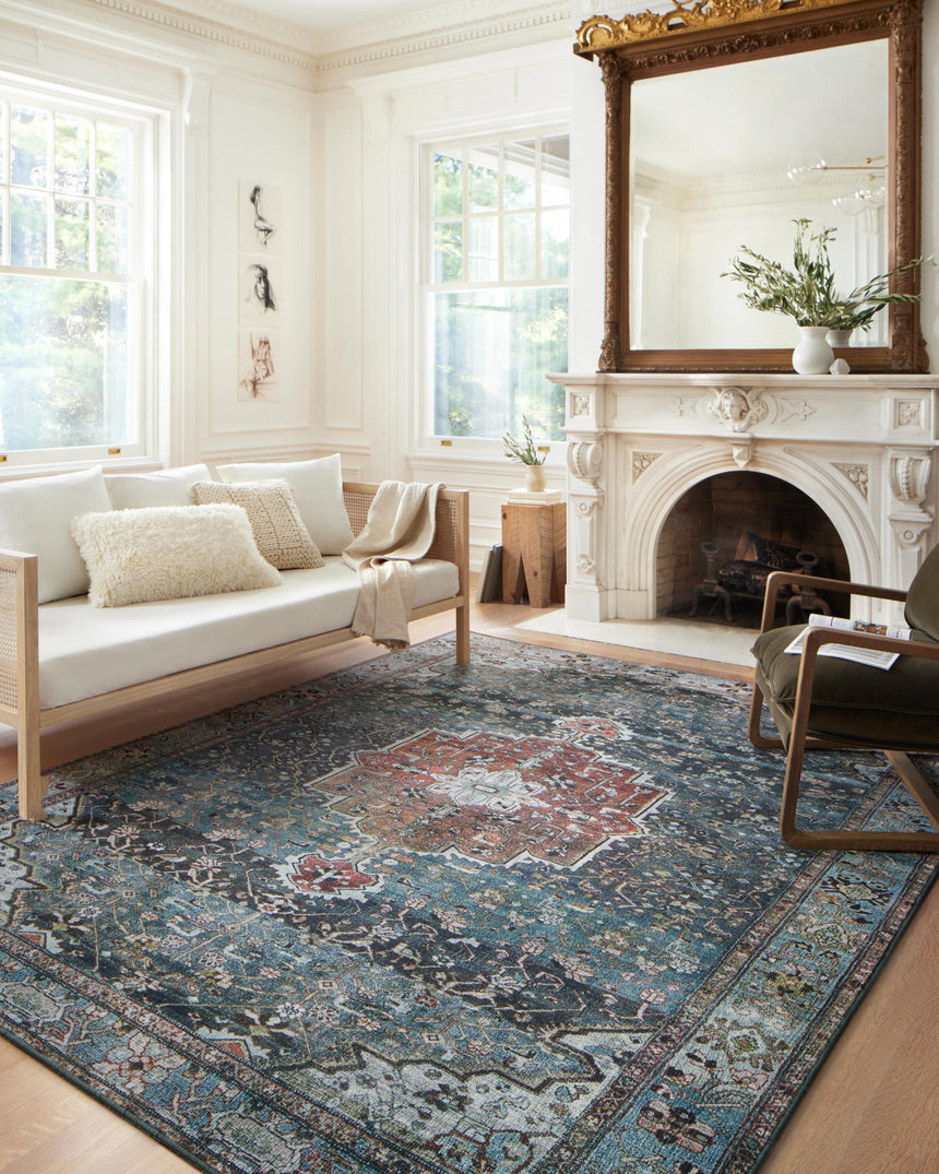 Margot Rug 05 | Ocean / Brick