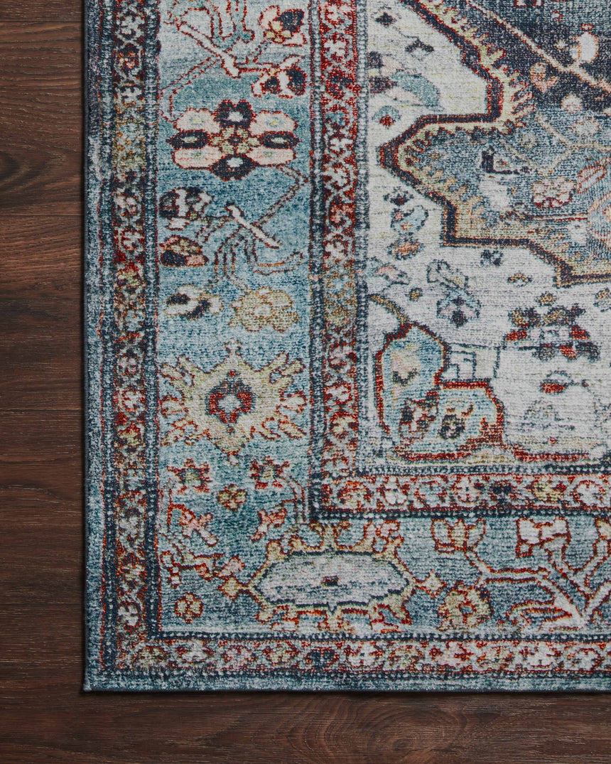 Margot Rug 05 | Ocean / Brick