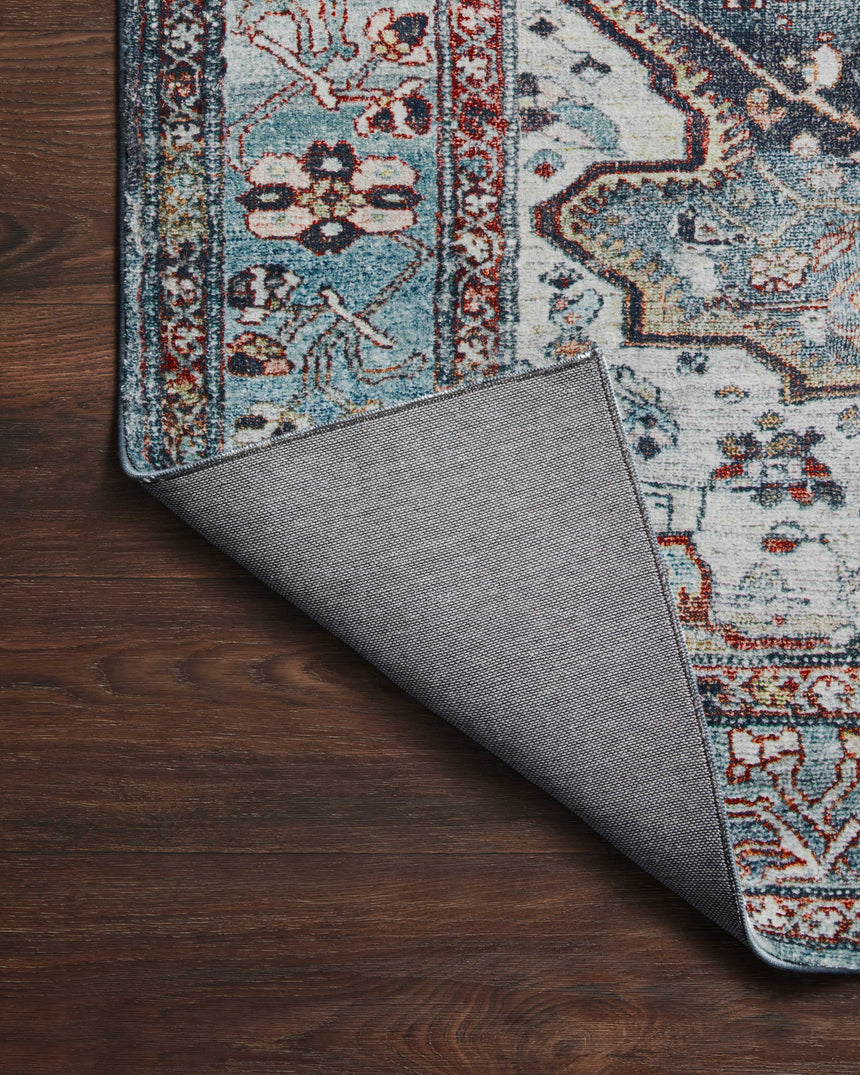 Margot Rug 05 | Ocean / Brick