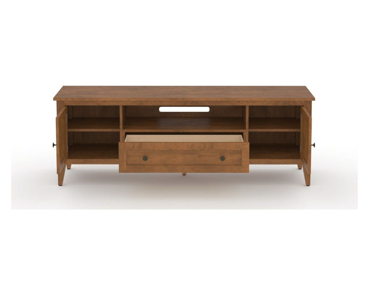 Canadel Accent Media Unit 7225 in Oak Washed, fully open view