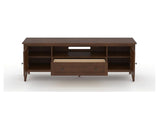Canadel Accent Media Unit 7225 in 19 Cognac Washed, fully open view