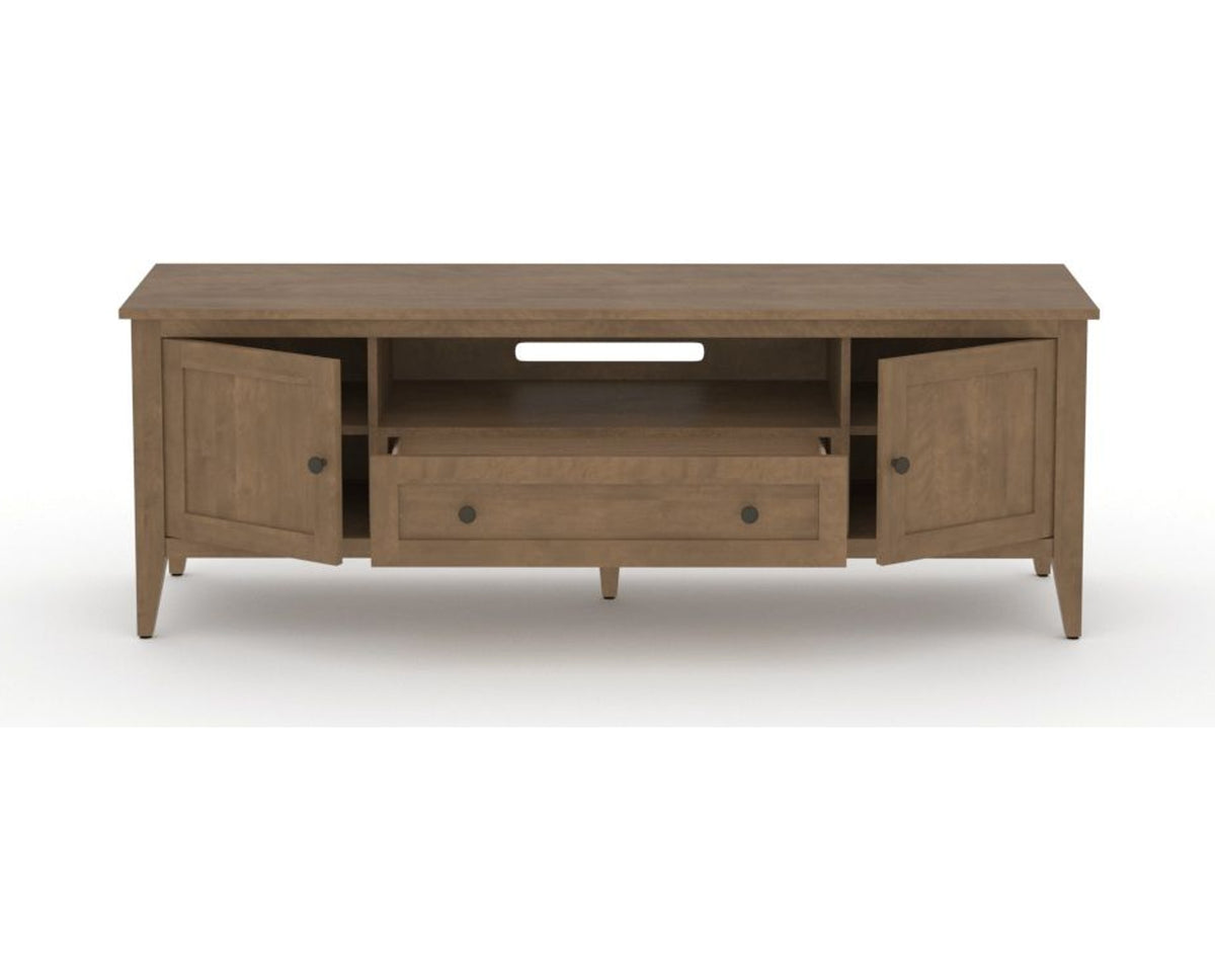 Canadel Accent Media Unit 7225 in 25 Pecan Washed, open view