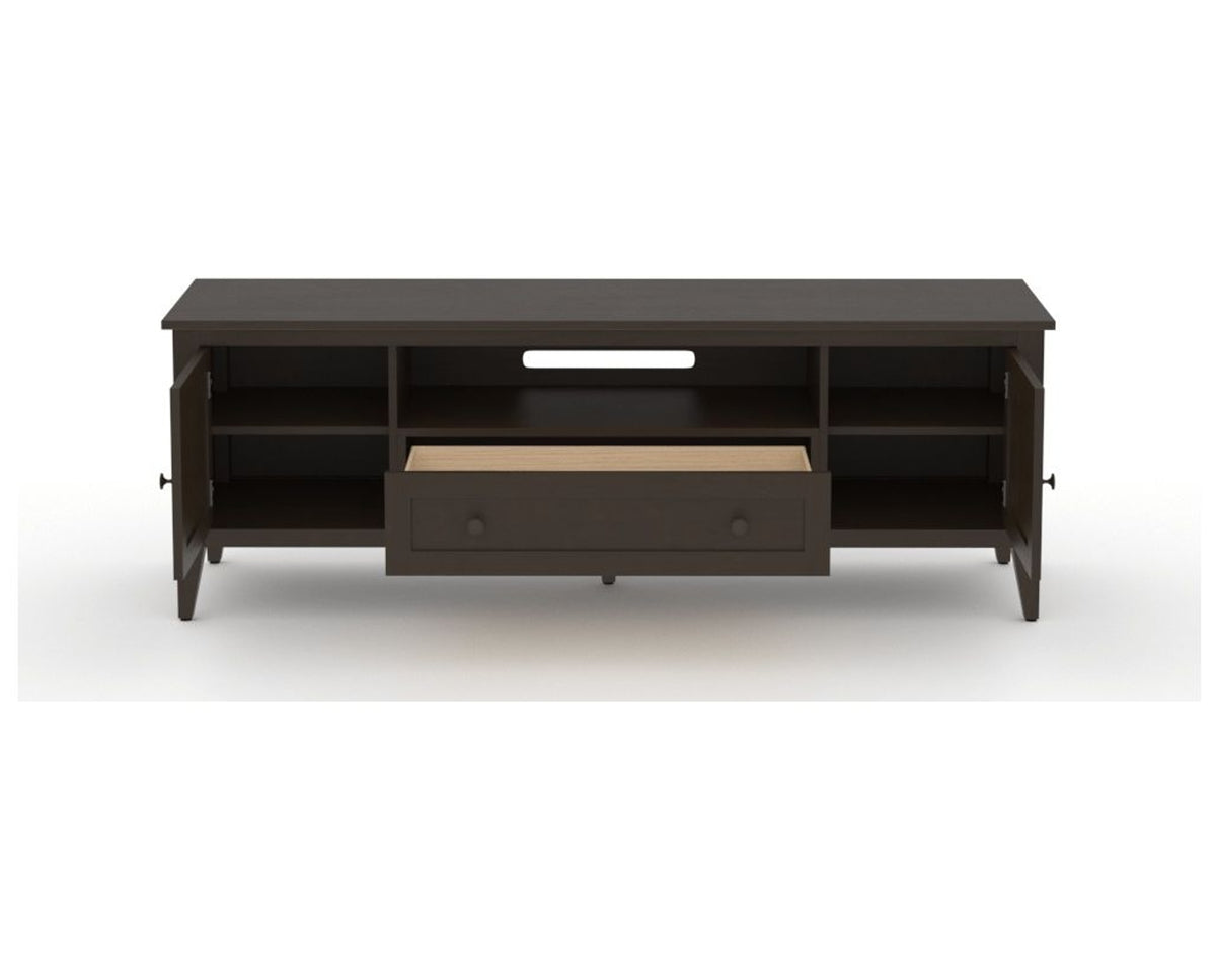 Canadel Accent Media Unit 7225 in 59 Davy's Grey, fully open view