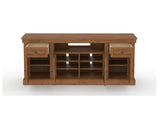 Canadel Accent Media Unit 7230 in Oak Washed, fully open view