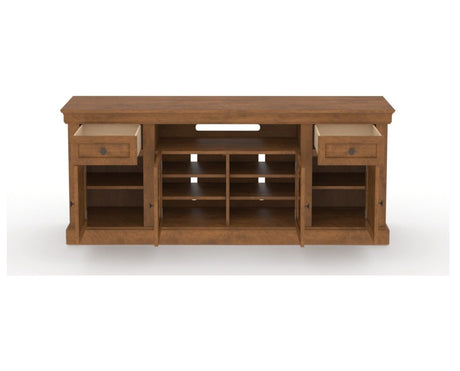 Canadel Accent Media Unit 7230 in Oak Washed, fully open view