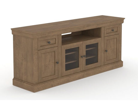 Canadel Accent Media Unit 7230 in 25 Pecan Washed, three-quarter view
