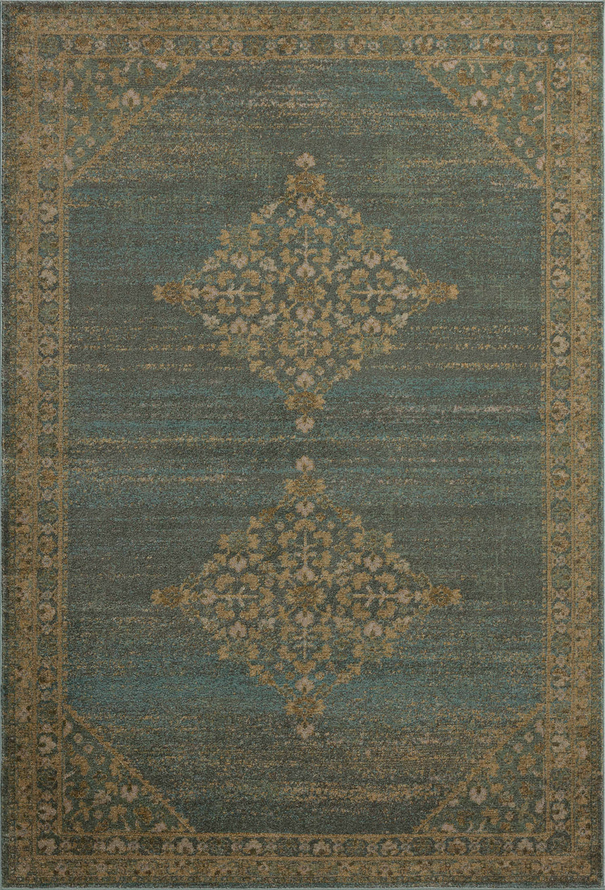 Mona Rug 04 | Aqua / Wheat