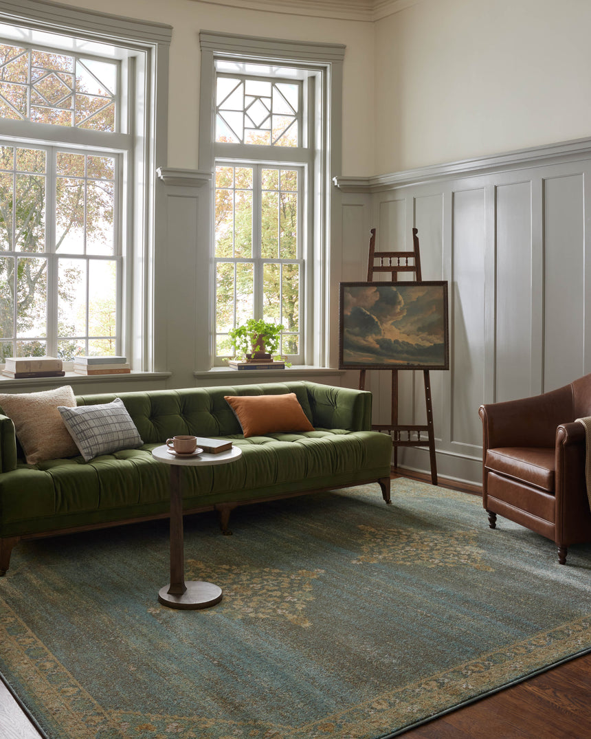 Mona Rug 04 | Aqua / Wheat