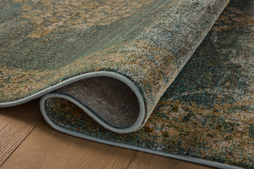 Mona Rug 04 | Aqua / Wheat