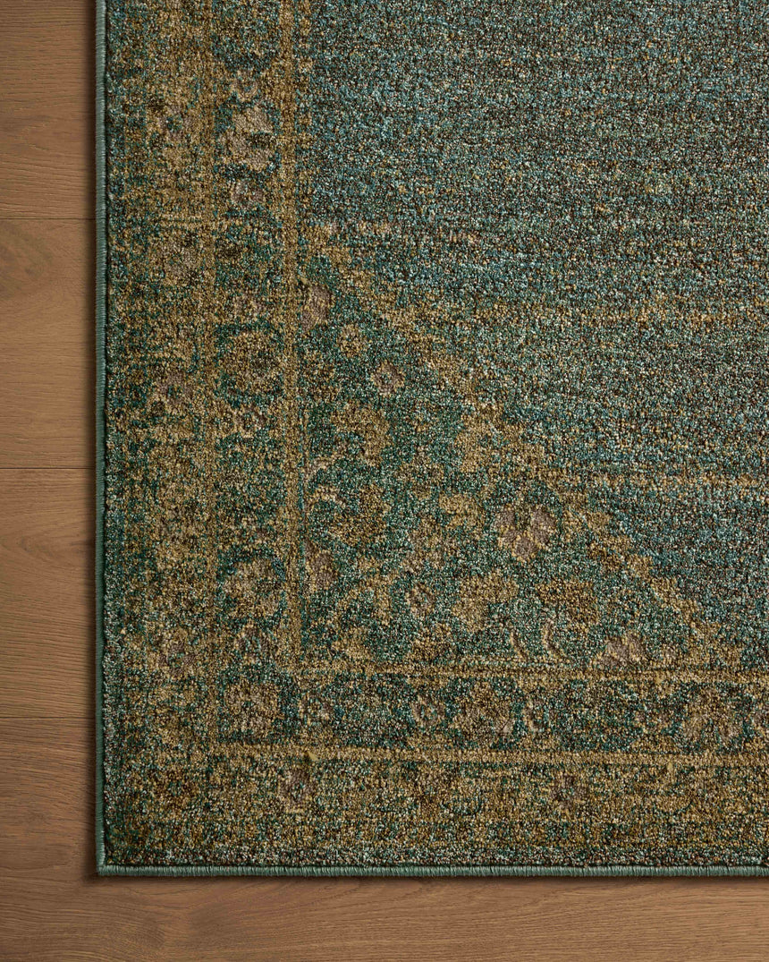 Mona Rug 04 | Aqua / Wheat