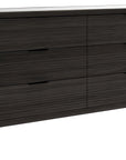 Matte Black on Oak with Cloud Glass and Black Handles | Mobican Marsala Double Dresser | Valley Ridge Furniture