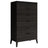 Matte Black on Oak with Cloud Glass and Black Handles | Mobican Marsala High Chest | Valley Ridge Furniture