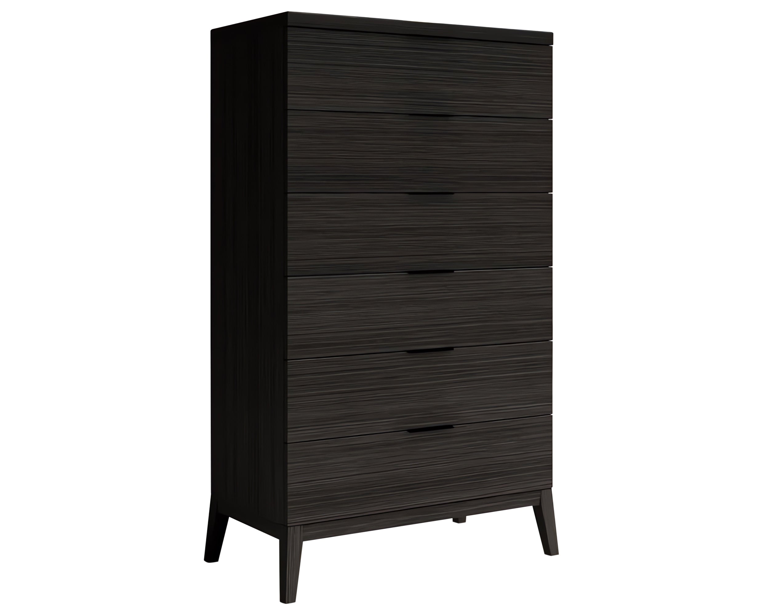 Matte Black on Oak with Cloud Glass and Black Handles | Mobican Marsala High Chest | Valley Ridge Furniture