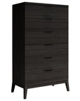 Matte Black on Oak with Cloud Glass and Black Handles | Mobican Marsala High Chest | Valley Ridge Furniture