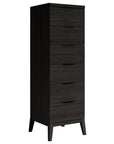 Matte Black on Oak with Cloud Glass and Black Handles | Mobican Marsala Narrow Chest | Valley Ridge Furniture