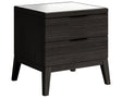 Matte Black on Oak with Cloud Glass and Black Handles | Mobican Marsala Night Table | Valley Ridge Furniture