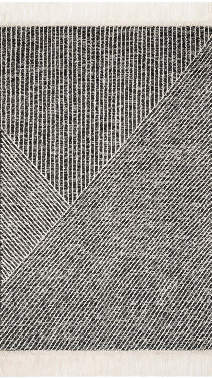 Newton Rug 01 | Charcoal / Ivory