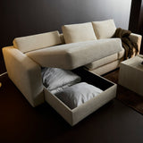 Innovation Living Neah Lounger - Standard Arms, room setting, shown in 365 Halifax Shell