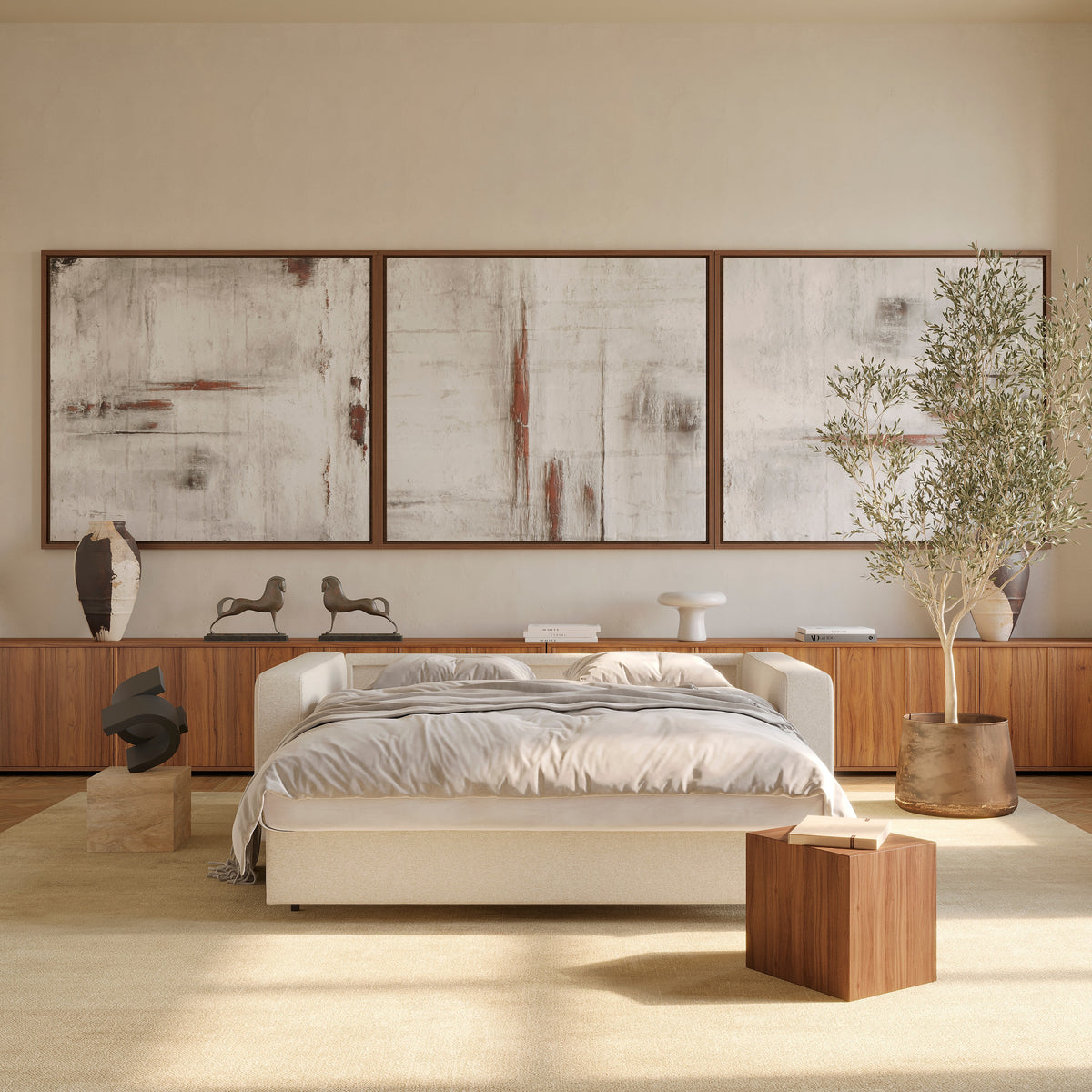 Innovation Living Neah Sleeper Sofa - Standard Arms, room setting, shown in 365 Halifax Shell all-groups