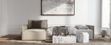 Innovation Living Newilla Sleeper Sofa With Lounger - Standard Arms, room setting, shown in 257 Adario Taupe