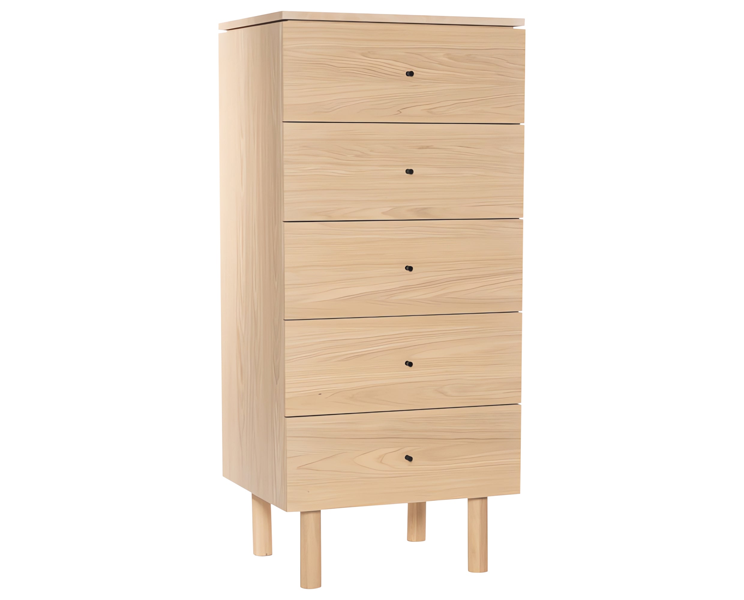 White Washed on Oak with Black Handles | Mobican Nora Narrow Chest | Valley Ridge Furniture