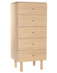 White Washed on Oak with Black Handles | Mobican Nora Narrow Chest | Valley Ridge Furniture