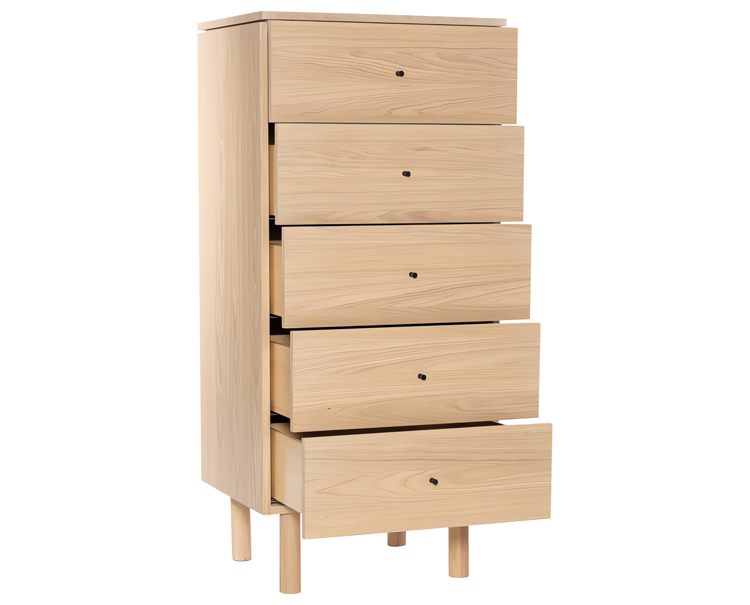 White Washed on Oak with Black Handles | Mobican Nora Narrow Chest | Valley Ridge Furniture