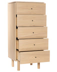 White Washed on Oak with Black Handles | Mobican Nora Narrow Chest | Valley Ridge Furniture