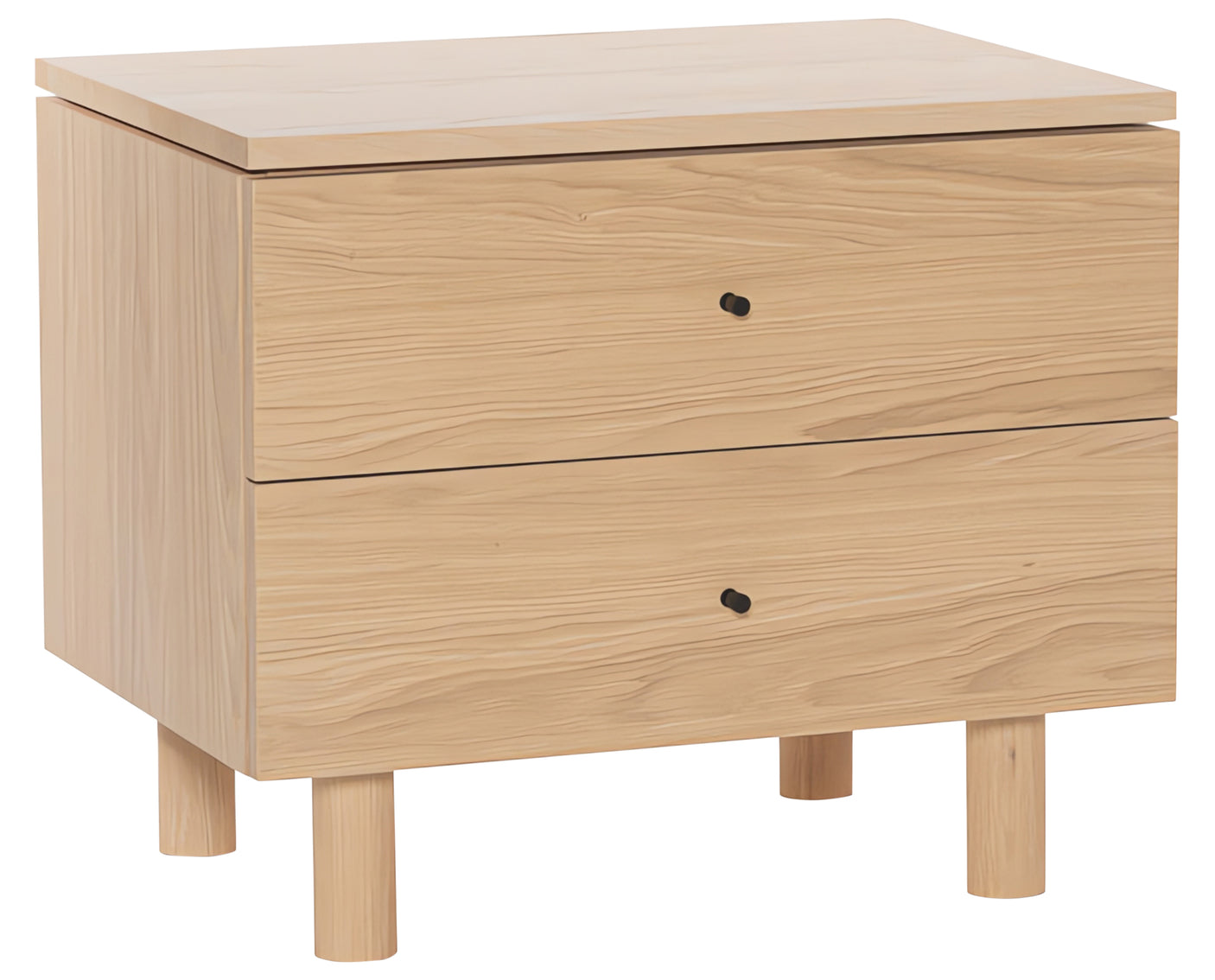 White Washed on Oak with Black Handles | Mobican Nora Night Table | Valley Ridge Furniture