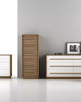 Natural Walnut with Oxford White | Nuria Double Dresser | Valley Ridge Furniture