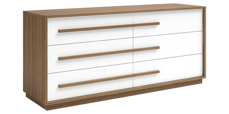 Natural Walnut with Oxford White | Nuria Double Dresser | Valley Ridge Furniture