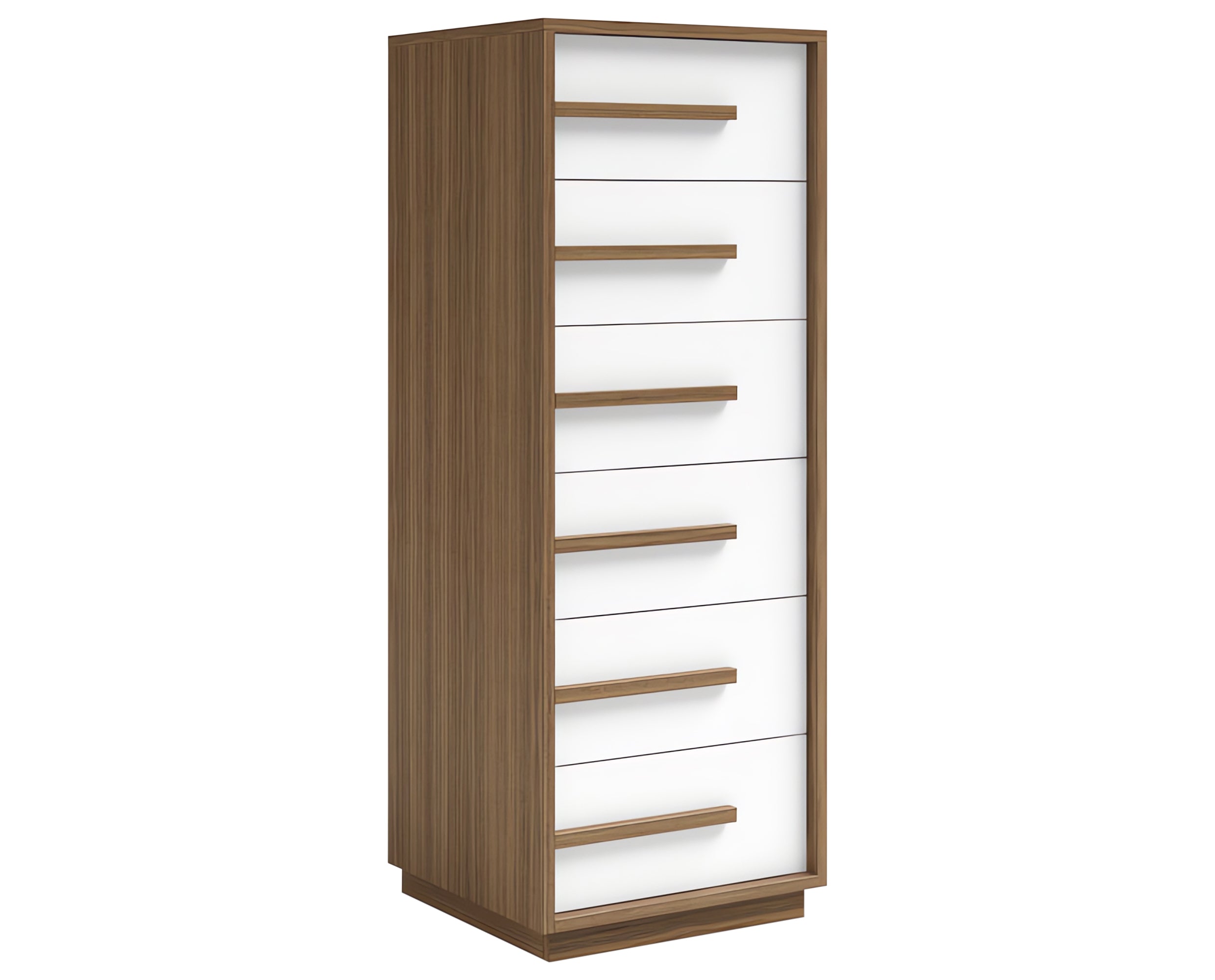 Natural Walnut with Oxford White | Mobican Nuria Narrow Chest | Valley RIdge Furniture