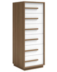 Natural Walnut with Oxford White | Mobican Nuria Narrow Chest | Valley RIdge Furniture