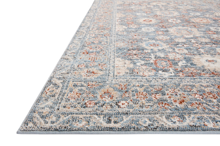 Odette Rug 07 | Sky / Rust