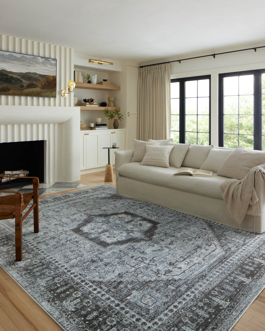 Odette Rug 08 | Sky / Charcoal