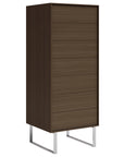 Praline on Walnut with Brushed Nickel Legs | Mobican Ophelia Narrow Chest | Valley Ridge Furniture